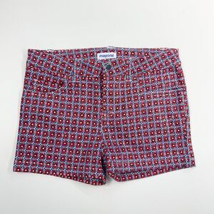 NWOT! Mayoral Girls Red‎ Blue Floral Shorts Sz 9 Adjustable Waist Preppy Summer